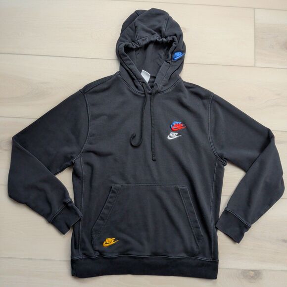 Nike Sportswear French Terry Pullover Hoodie Mens Medium Black DD4666-010 - Picture 1 of 12